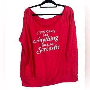 Torrid off the shoulder graphic long-sleeved T- size 1